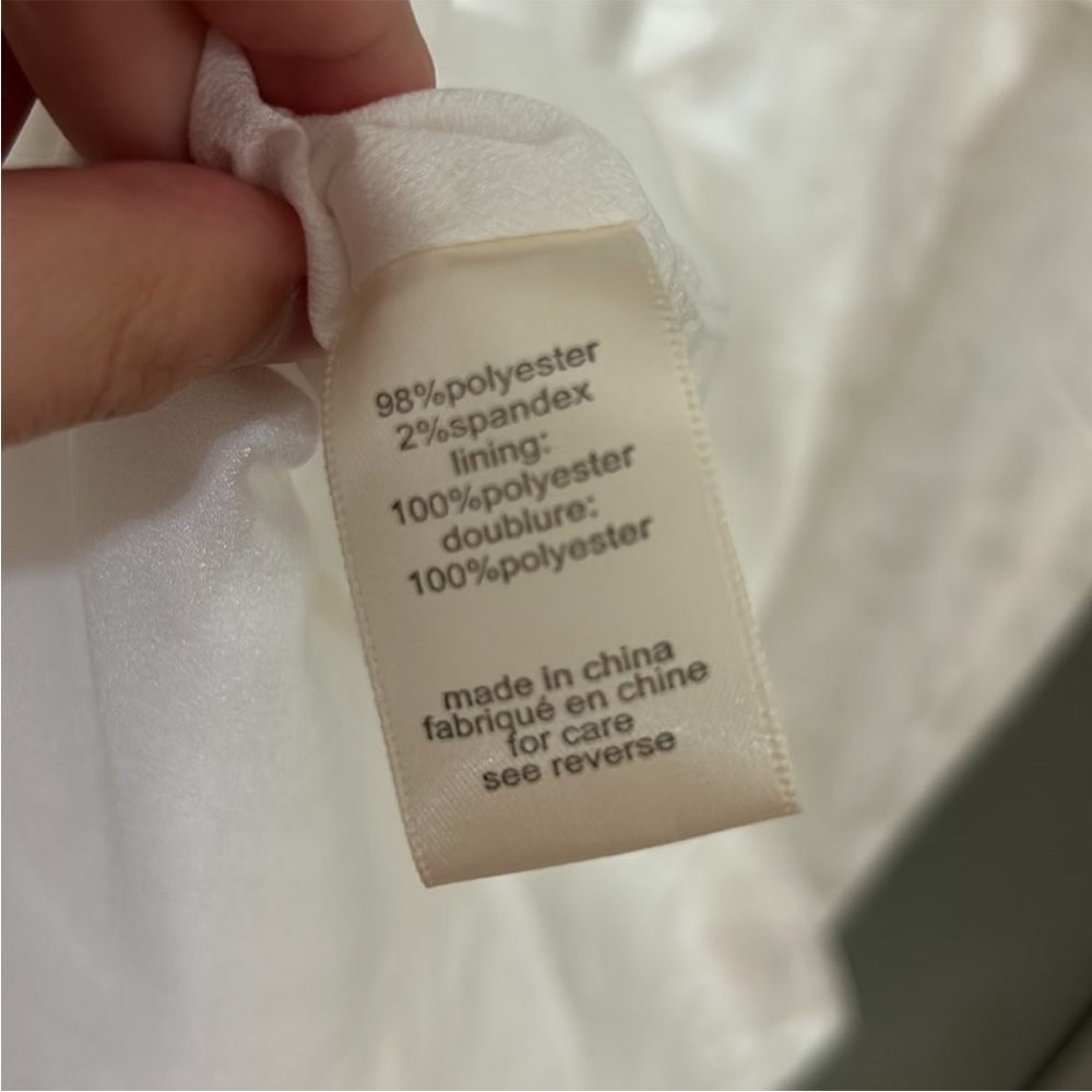 💜firm price💜Ronny kobo white draped lined Sandra mini dress - Picture 16 of 16
